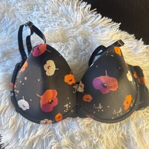 Women's Gilligan Omalley Black Floral Perfect Demi underwire Bra 38D